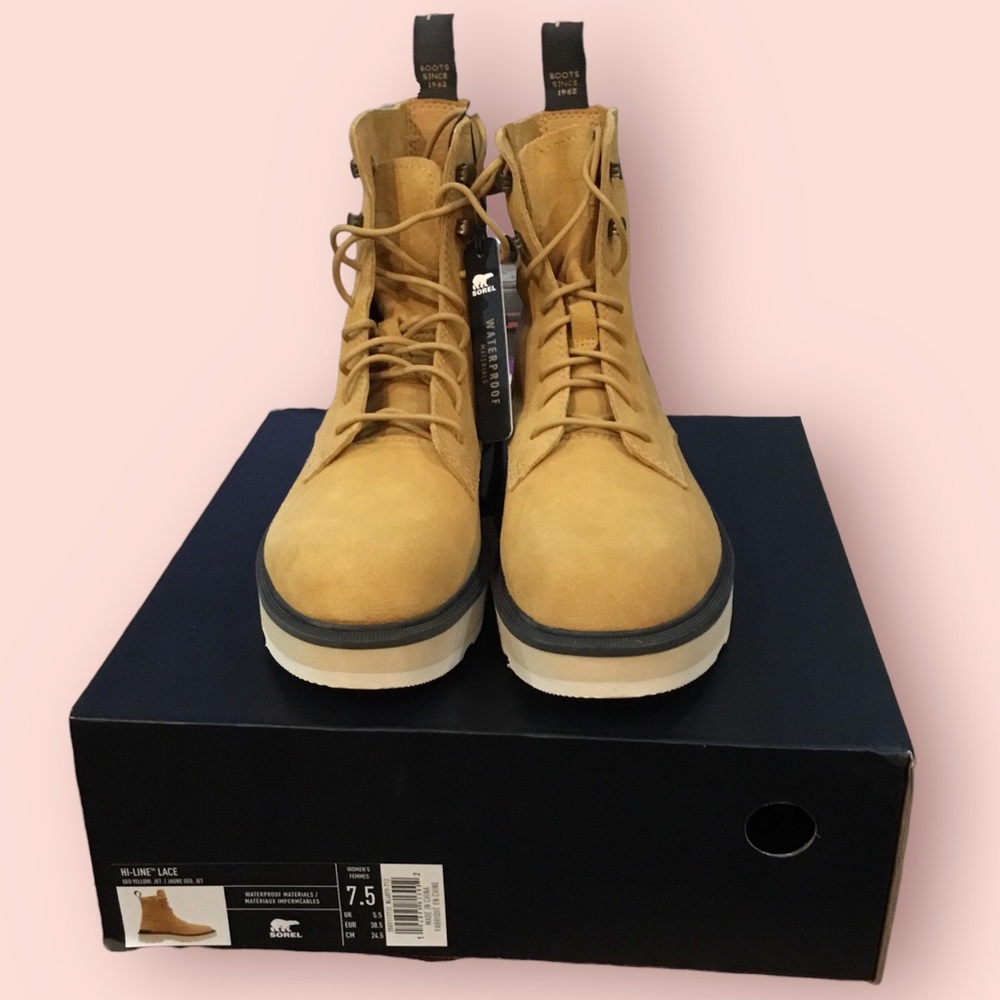 Sorel Women Hi-Line Lace Boots (Yellow)